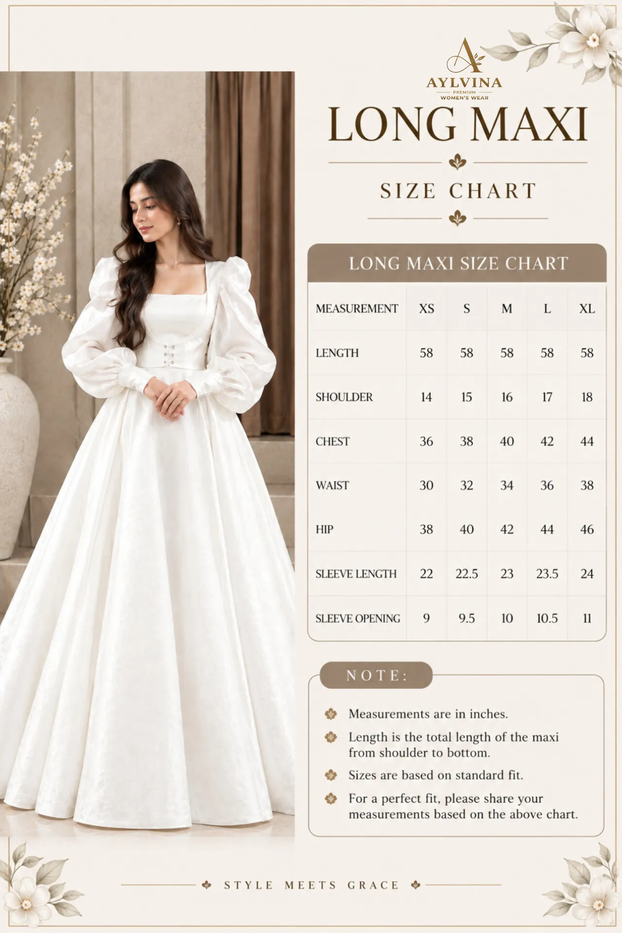AL129 size chart