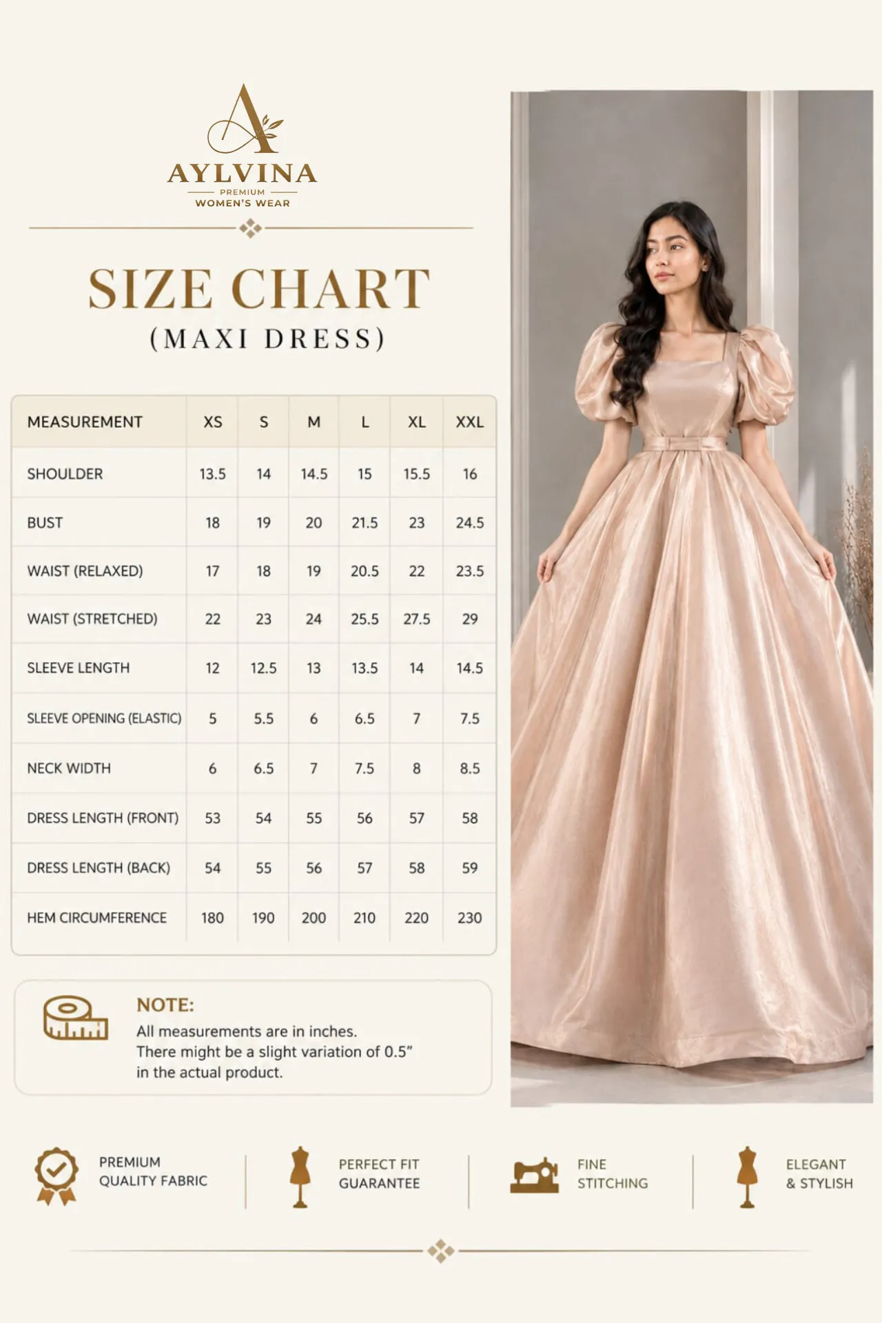 AL131 size chart